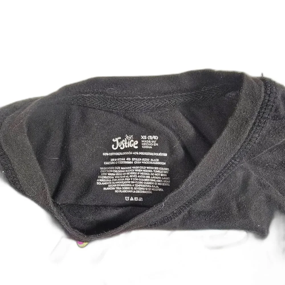 Justice Black Crop-top